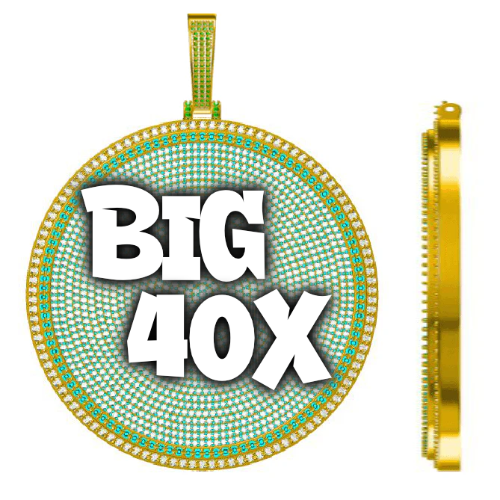 CUSTOM LETTER NECKLACE 3D BIG DISC