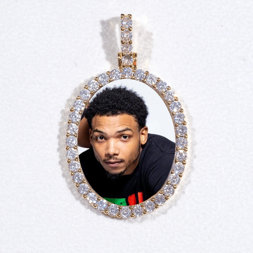 3D Oval Custom Picture Pendant