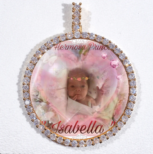 LARGE 3D CIRCLE CUSTOM PICTURE PENDANT