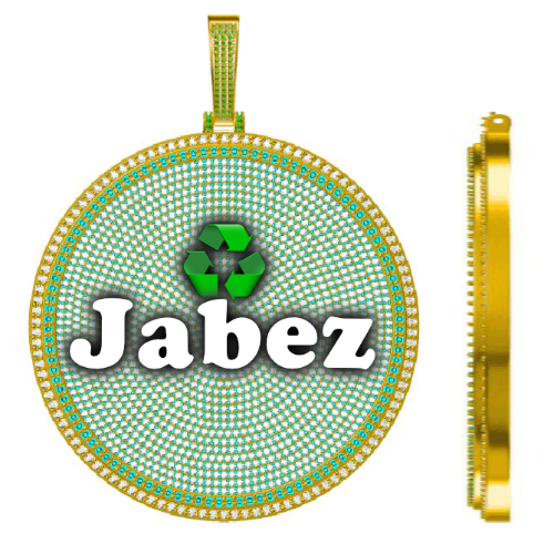 CUSTOM LETTER NECKLACE 3D BIG DISC