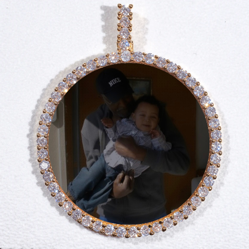 LARGE 3D CIRCLE CUSTOM PICTURE PENDANT