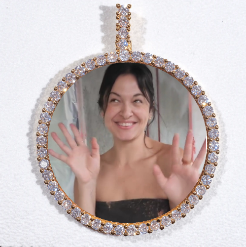 LARGE 3D CIRCLE CUSTOM PICTURE PENDANT
