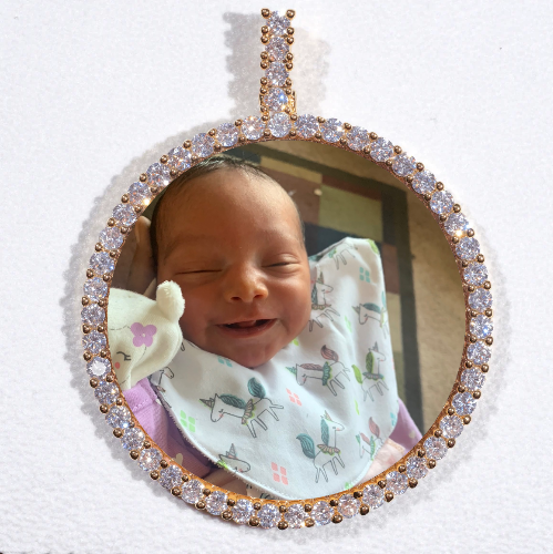 LARGE 3D CIRCLE CUSTOM PICTURE PENDANT