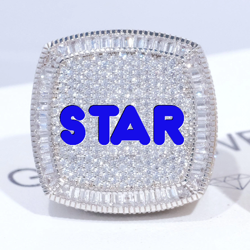 CUSTOM LETTER 3D ICED RING