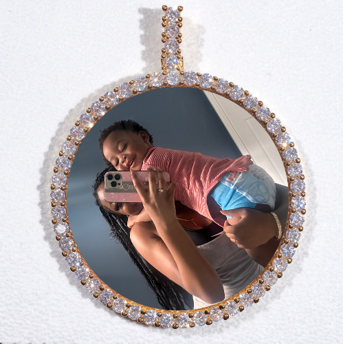 LARGE 3D CIRCLE CUSTOM PICTURE PENDANT
