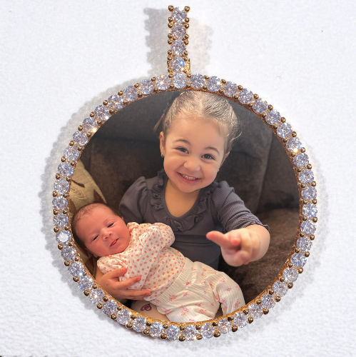 LARGE 3D CIRCLE CUSTOM PICTURE PENDANT
