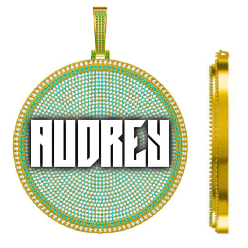 CUSTOM LETTER NECKLACE 3D BIG DISC