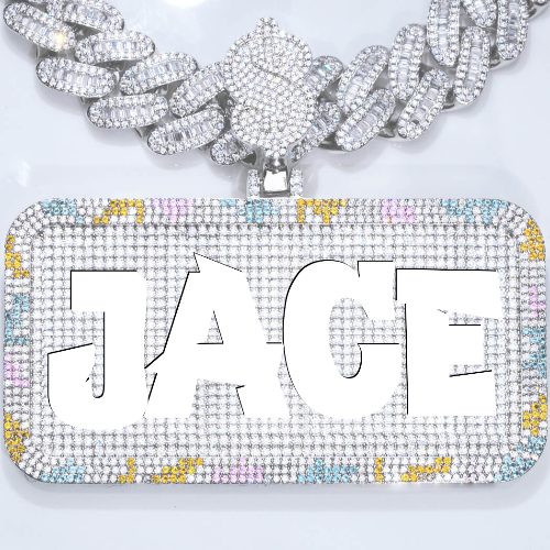 CUSTOM LETTER NECKLACE 3D COLORFUL SQUARE