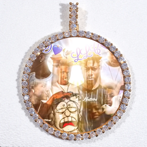 LARGE 3D CIRCLE CUSTOM PICTURE PENDANT