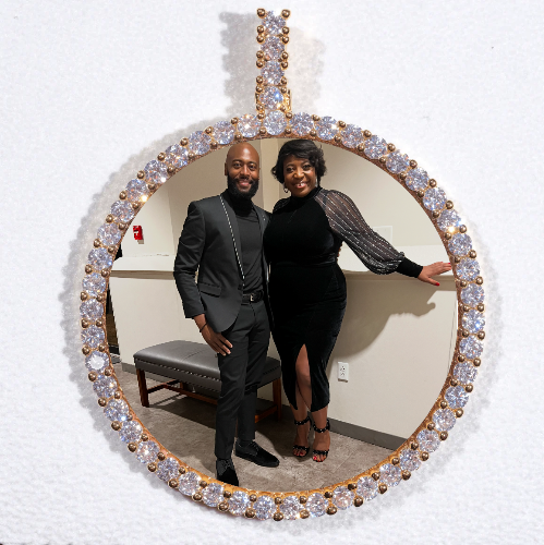 LARGE 3D CIRCLE CUSTOM PICTURE PENDANT