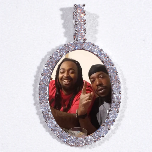 Large 3D Oval Custom Picture Pendant
