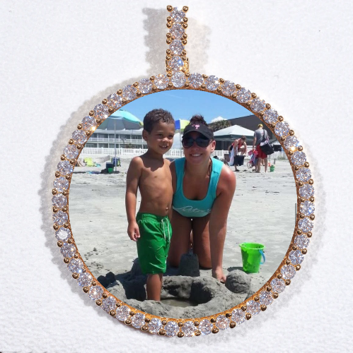 LARGE 3D CIRCLE CUSTOM PICTURE PENDANT