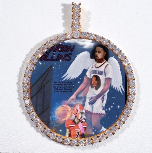 LARGE 3D CIRCLE CUSTOM PICTURE PENDANT