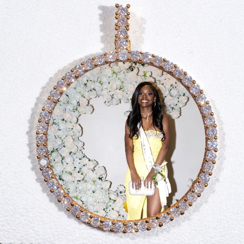 LARGE 3D CIRCLE CUSTOM PICTURE PENDANT