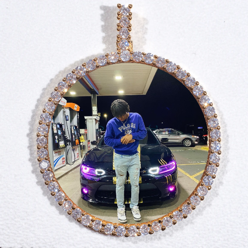 LARGE 3D CIRCLE CUSTOM PICTURE PENDANT