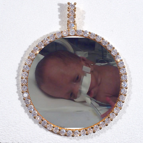 LARGE 3D CIRCLE CUSTOM PICTURE PENDANT