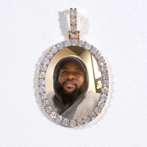 3D Oval Custom Picture Pendant