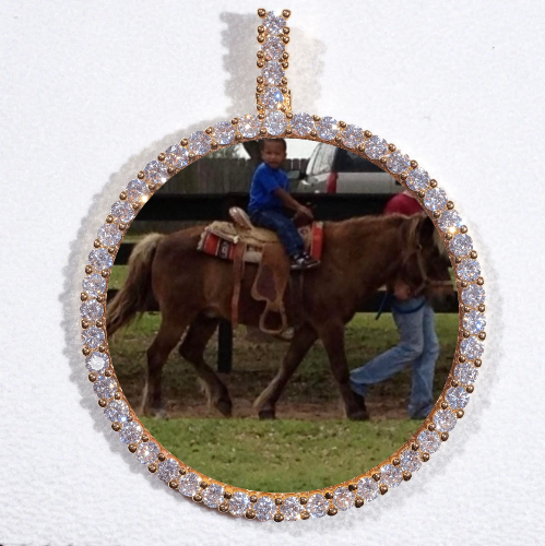LARGE 3D CIRCLE CUSTOM PICTURE PENDANT