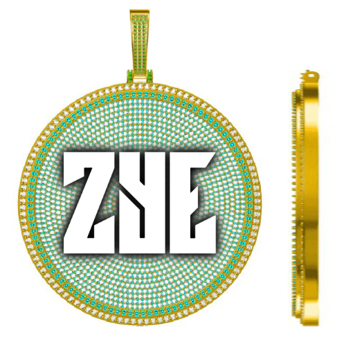 CUSTOM LETTER NECKLACE 3D BIG DISC