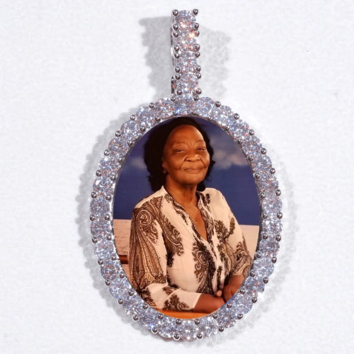 Large 3D Oval Custom Picture Pendant