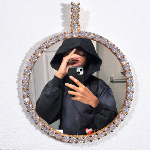 LARGE 3D CIRCLE CUSTOM PICTURE PENDANT
