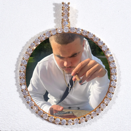 LARGE 3D CIRCLE CUSTOM PICTURE PENDANT
