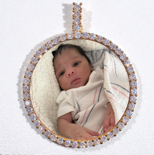 LARGE 3D CIRCLE CUSTOM PICTURE PENDANT