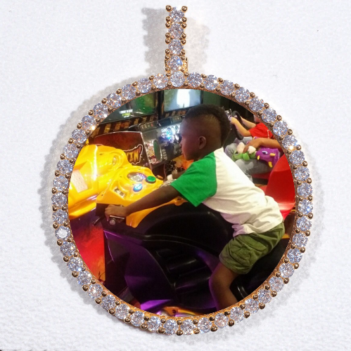 LARGE 3D CIRCLE CUSTOM PICTURE PENDANT