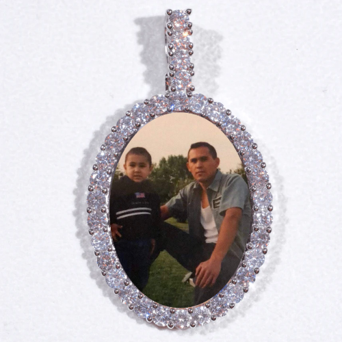 Large 3D Oval Custom Picture Pendant