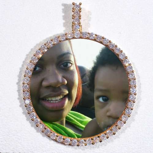 LARGE 3D CIRCLE CUSTOM PICTURE PENDANT