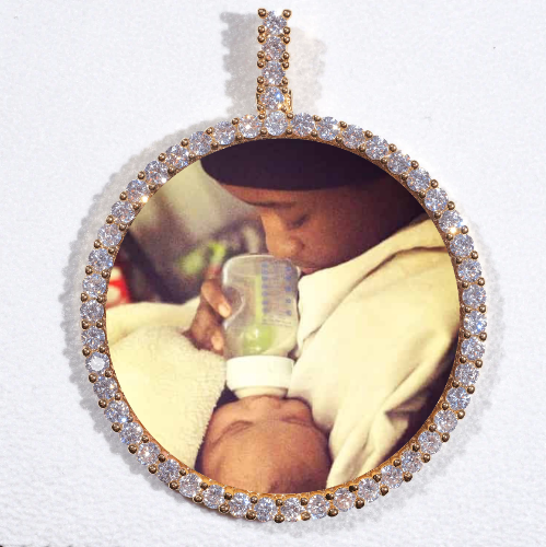 LARGE 3D CIRCLE CUSTOM PICTURE PENDANT