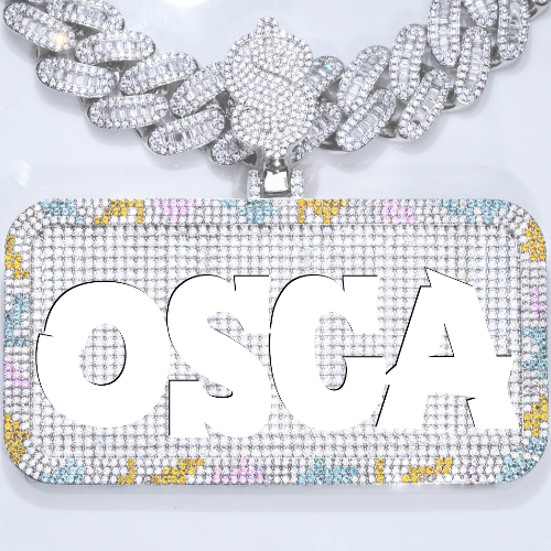 CUSTOM LETTER NECKLACE 3D COLORFUL SQUARE