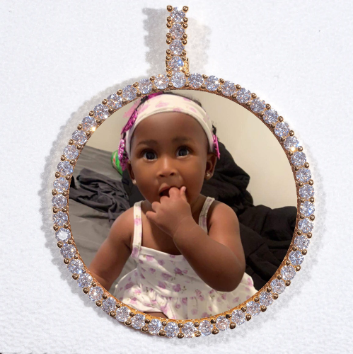 LARGE 3D CIRCLE CUSTOM PICTURE PENDANT