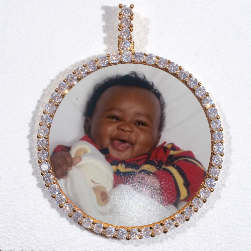 LARGE 3D CIRCLE CUSTOM PICTURE PENDANT