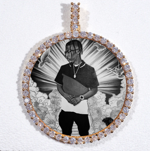 LARGE 3D CIRCLE CUSTOM PICTURE PENDANT