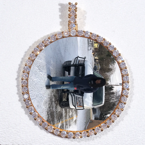 LARGE 3D CIRCLE CUSTOM PICTURE PENDANT