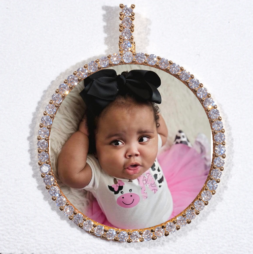 LARGE 3D CIRCLE CUSTOM PICTURE PENDANT
