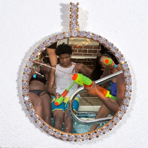 LARGE 3D CIRCLE CUSTOM PICTURE PENDANT