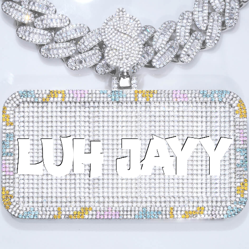 CUSTOM LETTER NECKLACE 3D COLORFUL SQUARE
