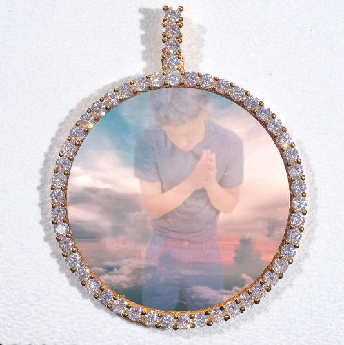 LARGE 3D CIRCLE CUSTOM PICTURE PENDANT