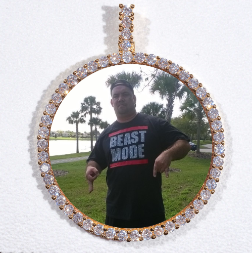 LARGE 3D CIRCLE CUSTOM PICTURE PENDANT