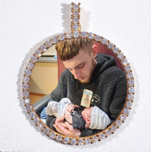 LARGE 3D CIRCLE CUSTOM PICTURE PENDANT