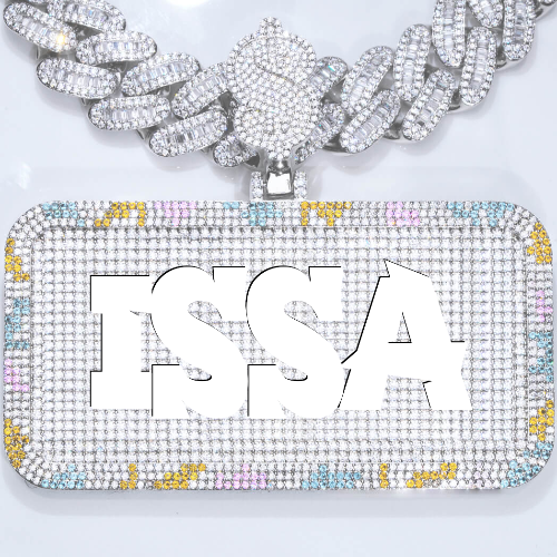 CUSTOM LETTER NECKLACE 3D COLORFUL SQUARE