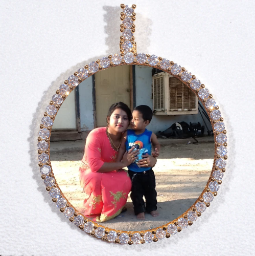LARGE 3D CIRCLE CUSTOM PICTURE PENDANT