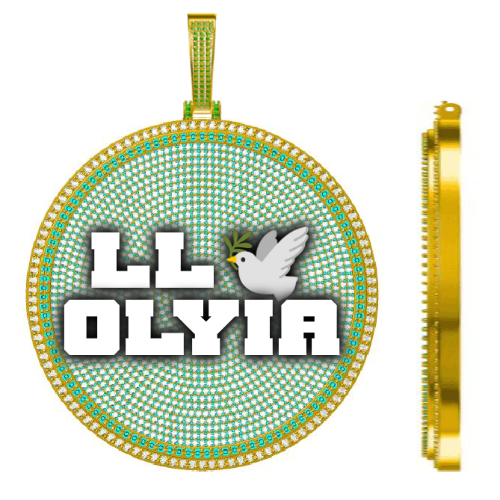 CUSTOM LETTER NECKLACE 3D BIG DISC
