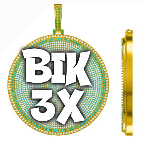 CUSTOM LETTER NECKLACE 3D BIG DISC