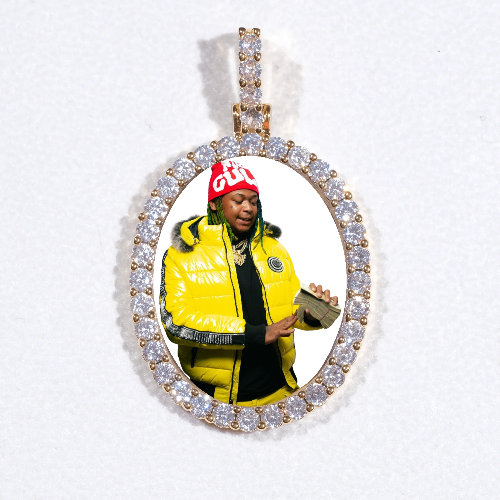 3D Oval Custom Picture Pendant