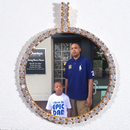 LARGE 3D CIRCLE CUSTOM PICTURE PENDANT