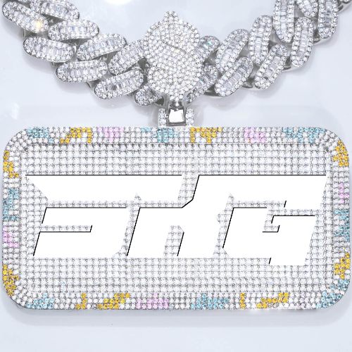 CUSTOM LETTER NECKLACE 3D COLORFUL SQUARE