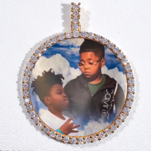 LARGE 3D CIRCLE CUSTOM PICTURE PENDANT